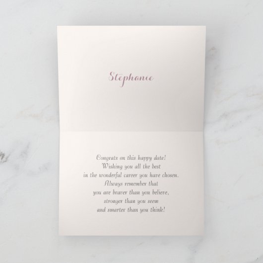 Gefeliciteerd Afstudeerder. Floral Pattern Custom Kaart (Binnen)