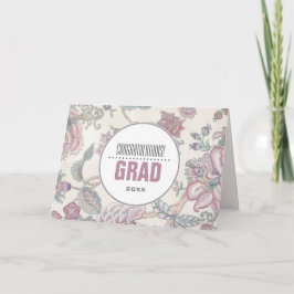 Gefeliciteerd Afstudeerder. Floral Pattern Custom Kaart