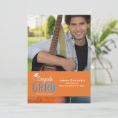 Gefeliciteerd Afstudeerder Foto Afstuderen Aankond Aankondiging (Staand voorkant)