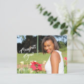 Gefeliciteerd Afstudeerder Foto Afstuderen Aankondigingskaart (Staand voorkant)