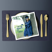 Gefeliciteerd Afstudeerder Foto Afstuderen Napkins