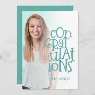 Gefeliciteerd Afstudeerder Foto Blauwgroen Afstude