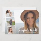Gefeliciteerd Afstudeerder, Foto Collage Gold Grad Aankondiging (Voorkant)