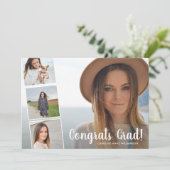 Gefeliciteerd Afstudeerder, Foto Collage Gold Grad Aankondiging (Staand voorkant)
