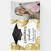 Gefeliciteerd Afstudeerder Foto Gold Ballon Aangep Spandoek (Verticaal)