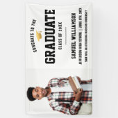 Gefeliciteerd Afstudeerder Foto Gold Pet Gradupart Spandoek (Verticaal)