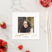 Gefeliciteerd Afstudeerder Foto Graduation Party Servet (Insitu)