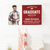 Gefeliciteerd Afstudeerder Foto Red Gold Graduatio Spandoek (Insitu)