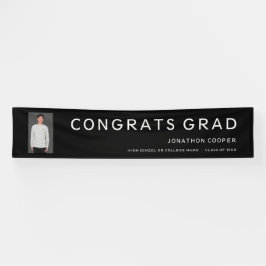Gefeliciteerd Afstudeerder Foto zwart-wit Afstuder Spandoek