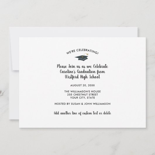 Gefeliciteerd Afstudeerder, fotocollage, Fun Gradu Aankondiging (Achterkant)