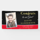 Gefeliciteerd Afstudeerder Fotonaam Gold White Bla Spandoek (Horizontaal)