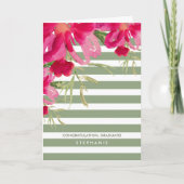 Gefeliciteerd Afstudeerder. Fuchsia Floral | Stree Kaart (Voorkant)
