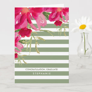 Gefeliciteerd Afstudeerder. Fuchsia Floral   Stree Kaart