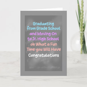 Gefeliciteerd Afstudeerder gaan in Junior High Bedankkaart