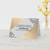 Gefeliciteerd Afstudeerder. Geometrisch Patroon Aa Kaart (Gele Bloem)