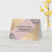 Gefeliciteerd Afstudeerder. Geometrisch Patroon Aa Kaart (Gele Bloem)