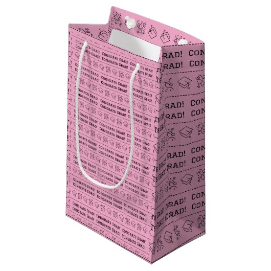 Gefeliciteerd Afstudeerder Gift Bag Klein Cadeauzakje (Voorkant Gekanteld)
