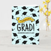 Gefeliciteerd Afstudeerder Gold Banner Celebration Kaart (Gele Bloem)