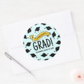 Gefeliciteerd Afstudeerder Gold Banner Celebration Ronde Sticker (Envelop)