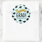 Gefeliciteerd Afstudeerder Gold Banner Celebration Ronde Sticker (Tas)