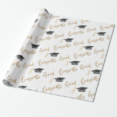 Gefeliciteerd Afstudeerder Gold Foil Graduing Cap  Cadeaupapier (Uitgerold)