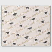 Gefeliciteerd Afstudeerder Gold Foil Graduing Cap  Cadeaupapier (Vlak)