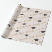 Gefeliciteerd Afstudeerder Gold Foil Graduing Cap  Cadeaupapier (Uitgerold)