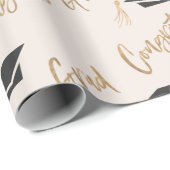 Gefeliciteerd Afstudeerder Gold Foil Graduing Cap  Cadeaupapier (Rol Hoek)
