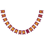 Gefeliciteerd Afstudeerder Gold met Maroon Vlaggetjes (Alle)