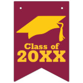 Gefeliciteerd Afstudeerder Gold met Maroon Vlaggetjes (Eerste vlag)