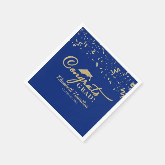 Gefeliciteerd Afstudeerder Gold Script Afstuderen  Servet (Hoek)