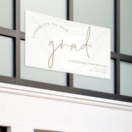 Gefeliciteerd Afstudeerder Gold Script Afstuderen Spandoek