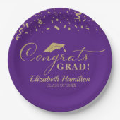 Gefeliciteerd Afstudeerder Gold Script Graduation  Papieren Bordje (Voorkant)