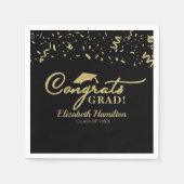 Gefeliciteerd Afstudeerder Gold Script Graduation Servet (Voorkant)