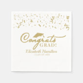 Gefeliciteerd Afstudeerder Gold Script Graduation  Servet (Voorkant)