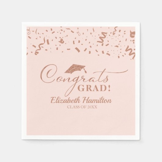 Gefeliciteerd Afstudeerder Gold Script Graduation  Servet (Voorkant)