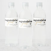 Gefeliciteerd Afstudeerder Gold Script Waterfles Etiket (Flessen)