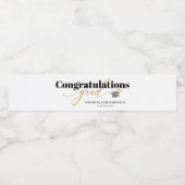 Gefeliciteerd Afstudeerder Gold Script Waterfles Etiket (Enkel label)