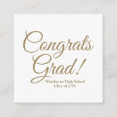 Gefeliciteerd afstudeerder goud aangepaste script  informatiekaartje (Voorkant)