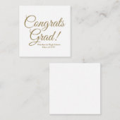Gefeliciteerd afstudeerder goud aangepaste script  informatiekaartje (Voorkant / Achterkant)