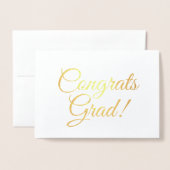 Gefeliciteerd afstudeerder goud elegant script afs folie kaarten (Voorkant met envelop)
