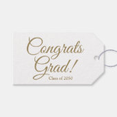 Gefeliciteerd afstudeerder goud wit aangepaste scr cadeaulabel (Voorkant (Horizontaal))