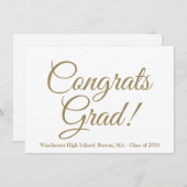 Gefeliciteerd afstudeerder gouden aangepaste schoo (Voorkant / Achterkant)