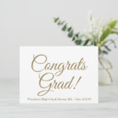 Gefeliciteerd afstudeerder gouden aangepaste schoo (Staand voorkant)