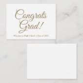 Gefeliciteerd afstudeerder gouden aangepaste schoo informatiekaartje (Voorkant / Achterkant)