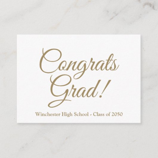 Gefeliciteerd afstudeerder gouden aangepaste schoo informatiekaartje (Voorkant)