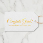 Gefeliciteerd afstudeerder gouden aangepaste scrip cadeaulabels (Voorkant (horizontaal))