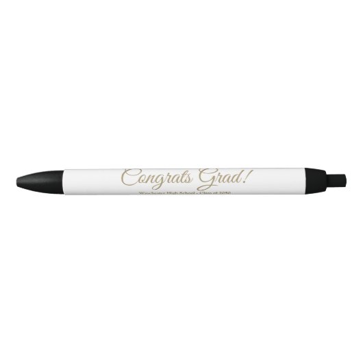Gefeliciteerd afstudeerder gouden aangepaste scrip zwarte inkt pen (Voorkant)