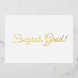 Gefeliciteerd afstudeerder gouden kalligrafie eleg folie feestdagenkaart