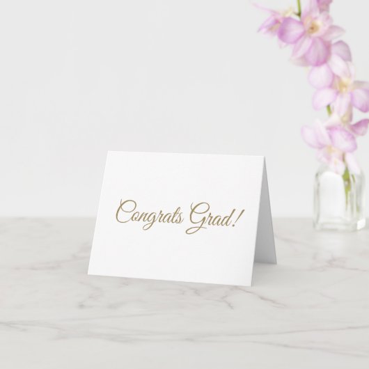 Gefeliciteerd afstudeerder gouden script kalligraf kaart (Orchidee)